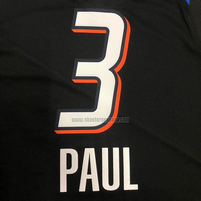 Camiseta Oklahoma City Thunder Chris Paul NO 3 Ciudad 2020-21 Negro